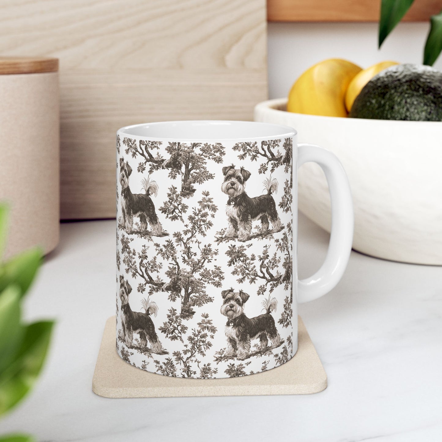 Miniature Schnauzer Toile de Jouy Mug