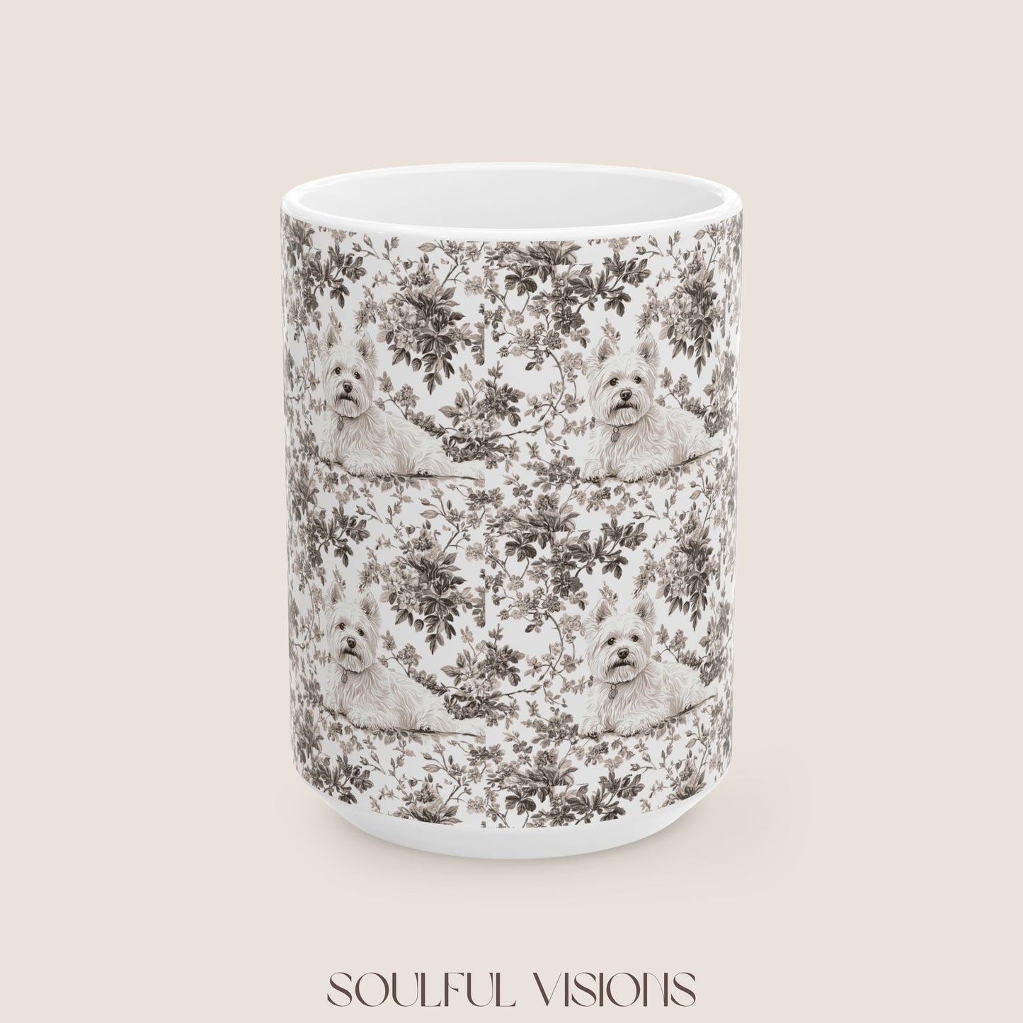 Westie Toile De Jouy Mug