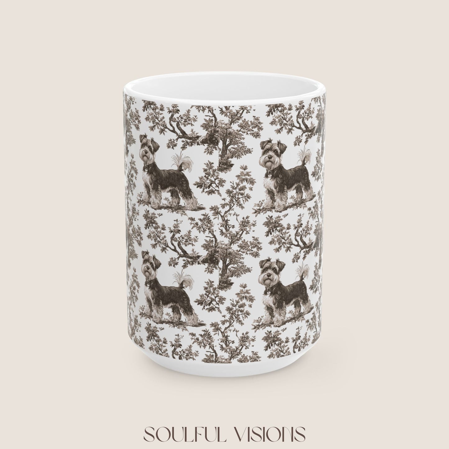 Miniature Schnauzer Toile de Jouy Mug