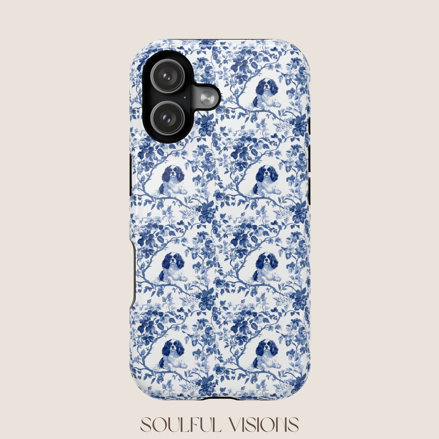 Cavalier King Charles Spaniel Toile De Jouy Magnetic Phone Case