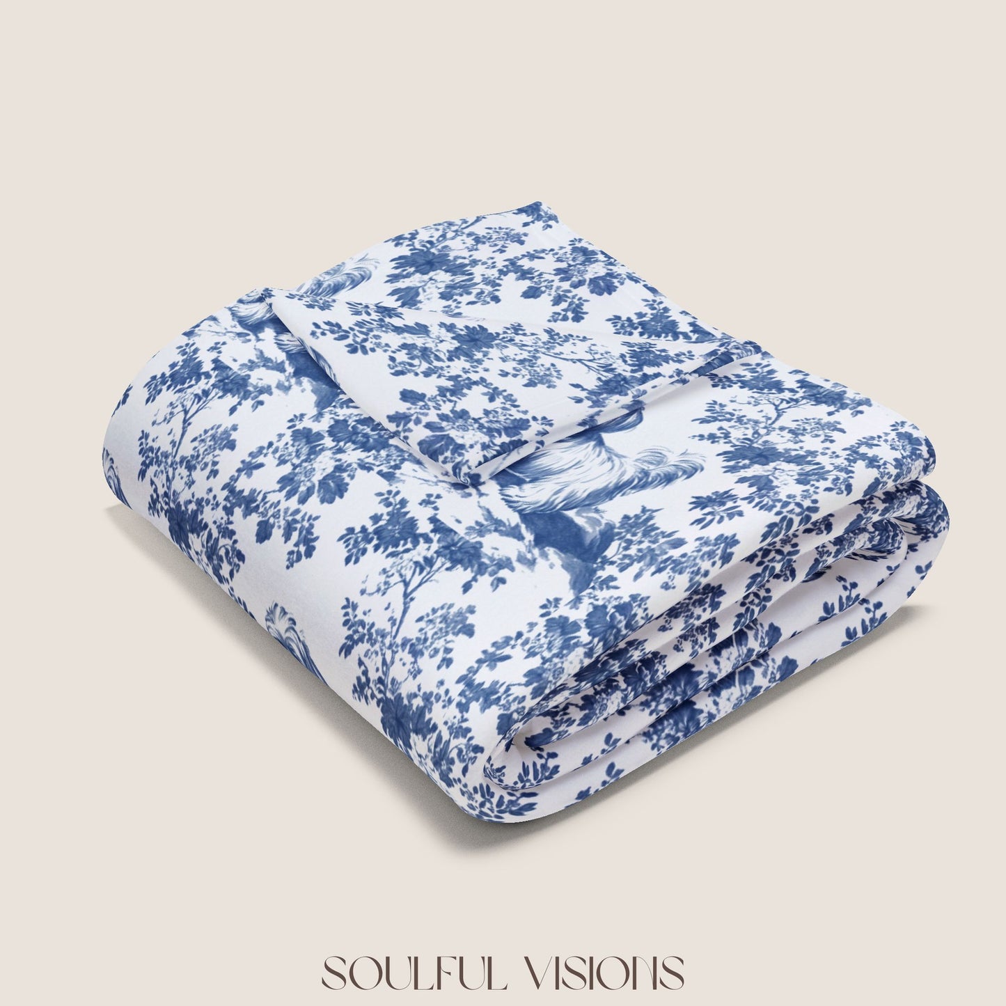 Shih Tzu Toile French Toile De Jouy Blanket