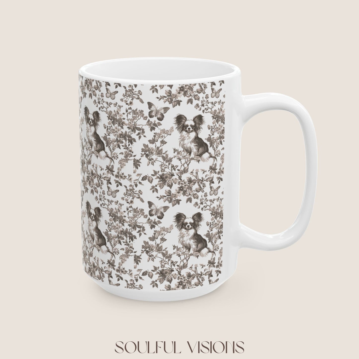 Papillon Toile De Jouy Mug