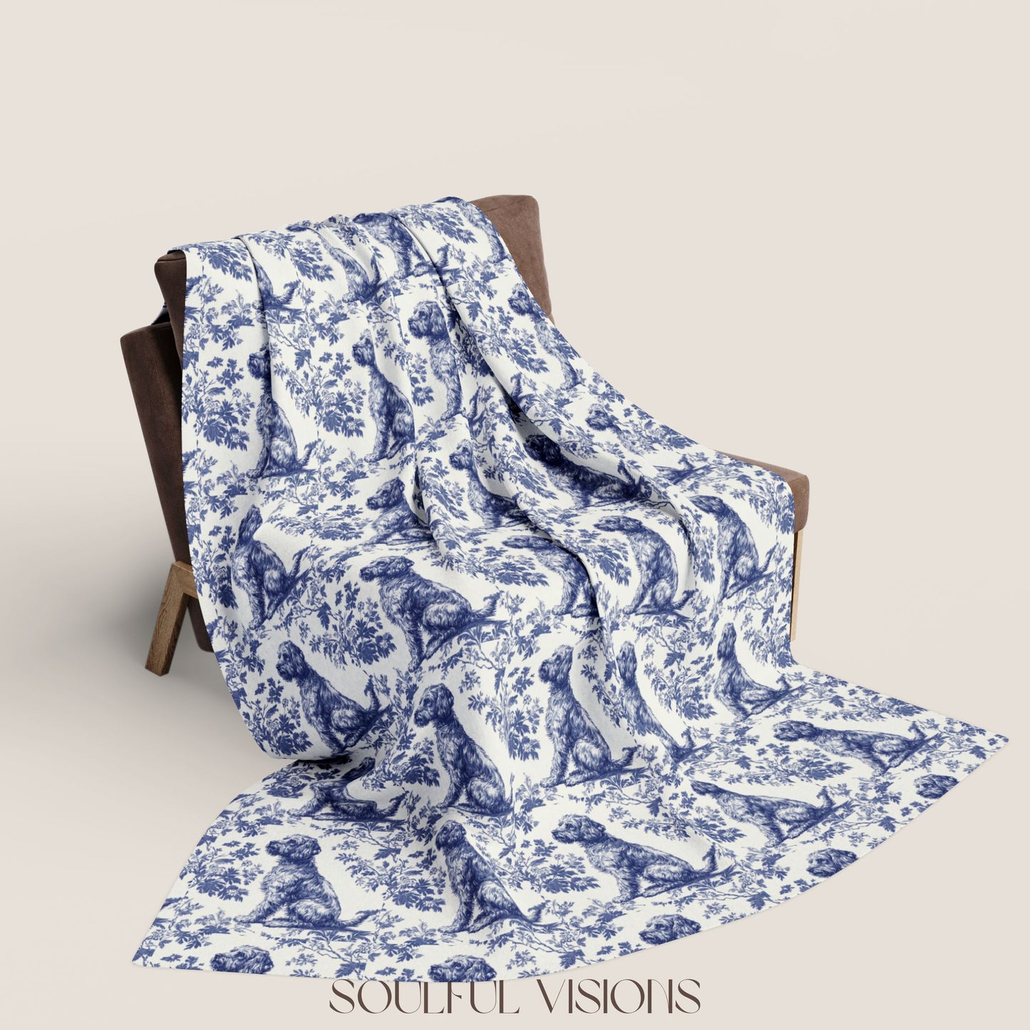German Wirehaired Pointer Toile French Toile De Jouy Blanket