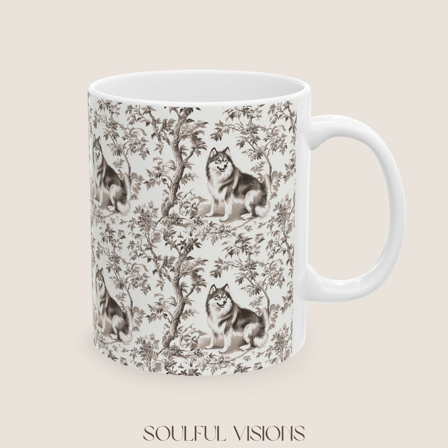 Alaskan Malamute Toile de Jouy Mug