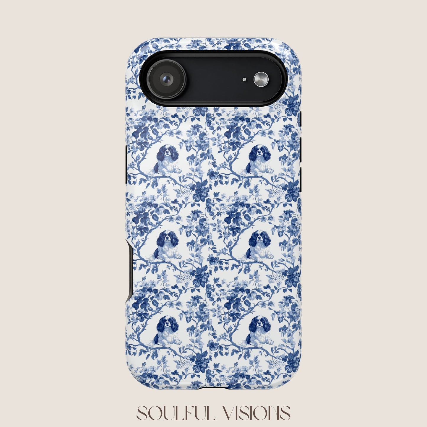 Cavalier King Charles Spaniel Toile De Jouy Magnetic Phone Case