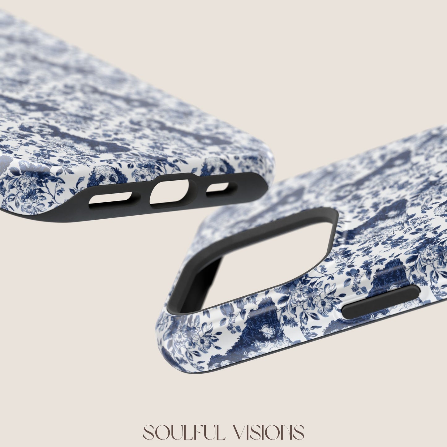 Bernedoodle Toile De Jouy Magnetic Phone Case