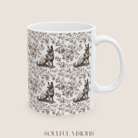 Belgian Malinois Toile de Jouy Mug