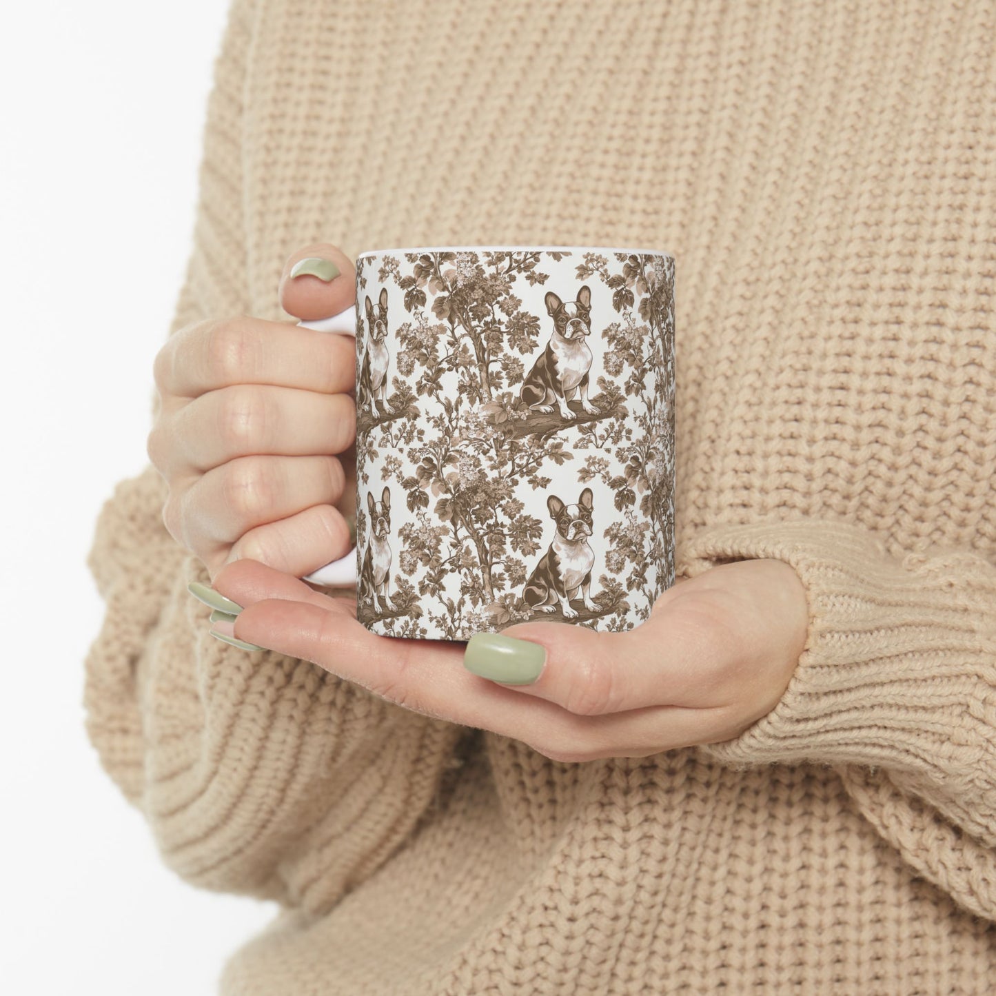 Boston Terrier Toile de Jouy Mug