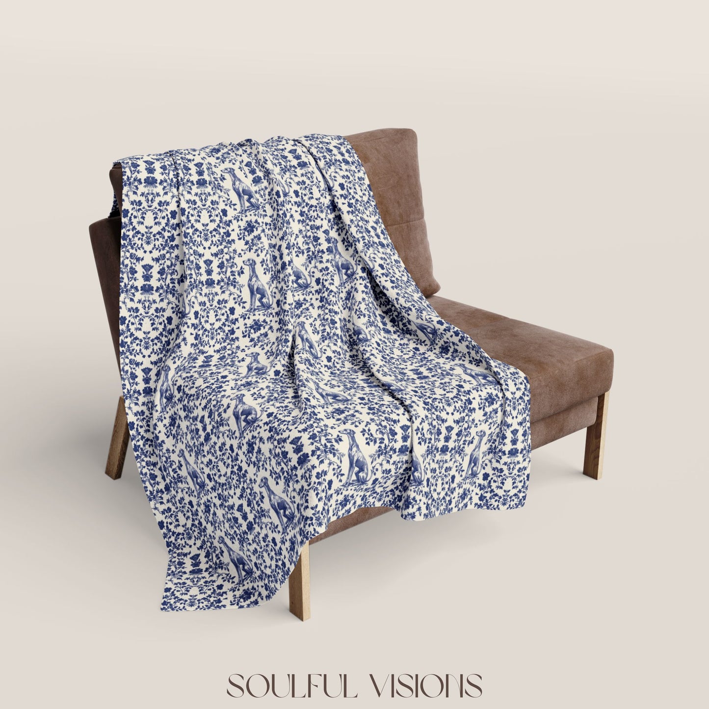 GreyHound French Toile De Jouy Blanket