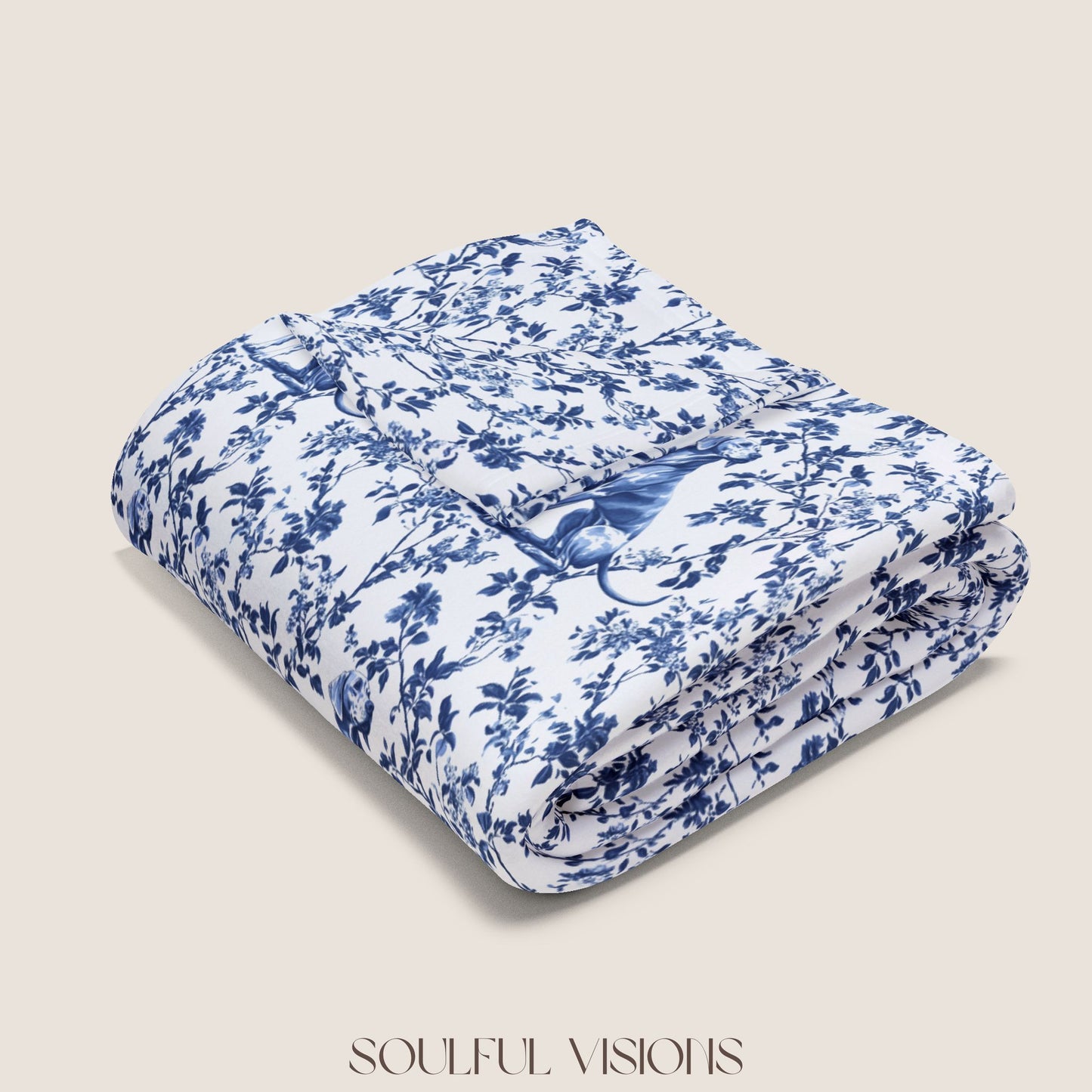 Weimaraner Toile French Toile De Jouy Blanket