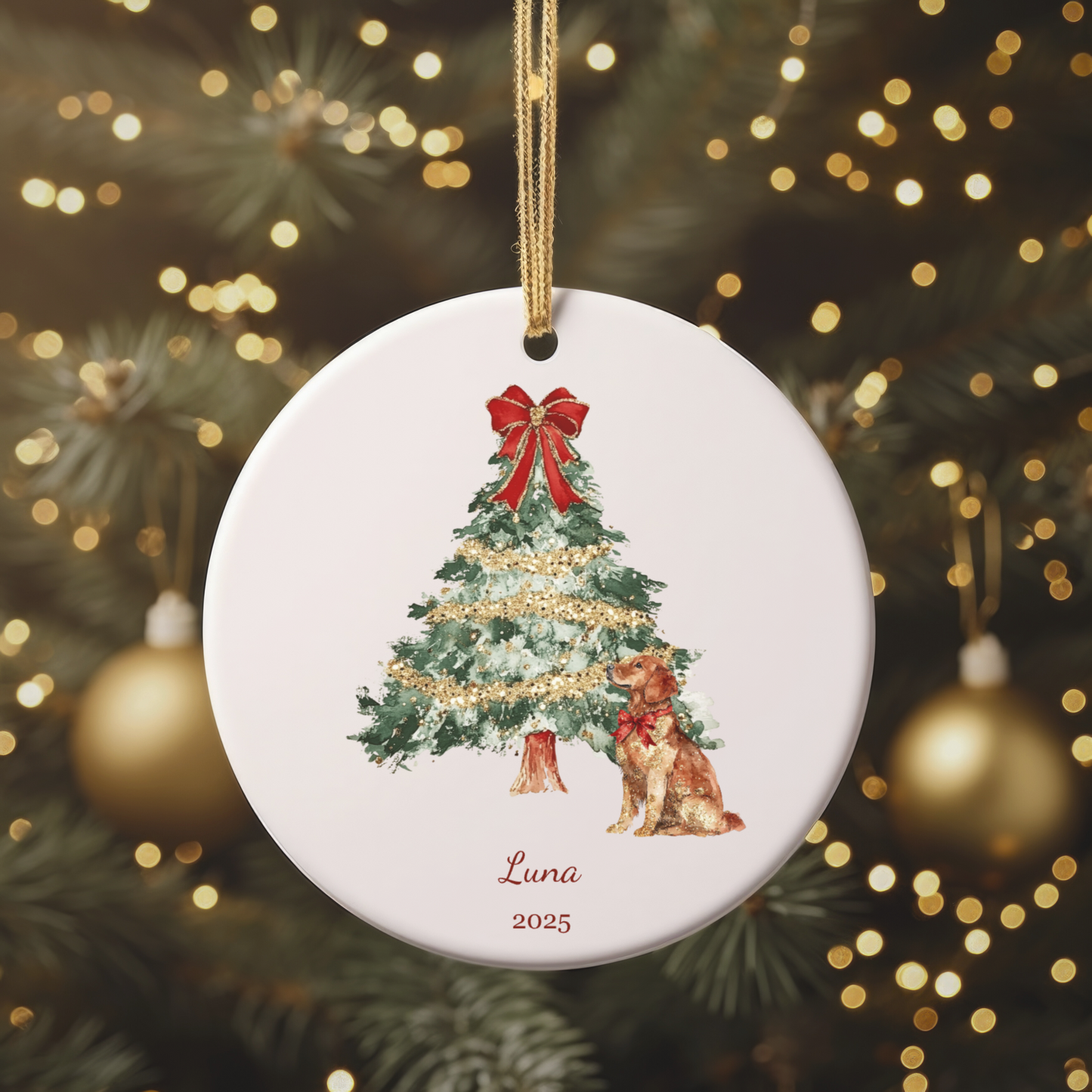 Custom Christmas Dog Ornament