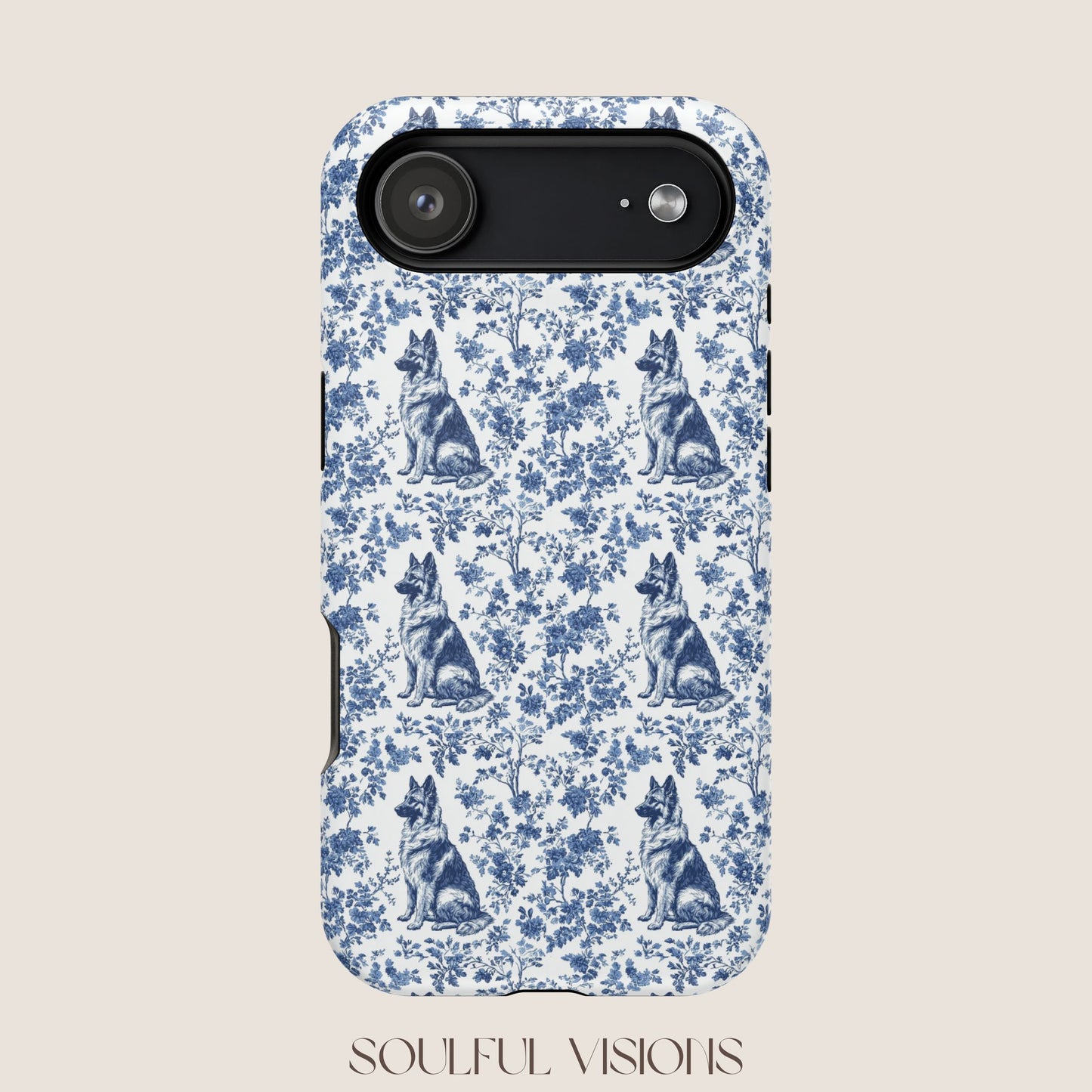 German Shepherd Toile De Jouy Magnetic Phone Case