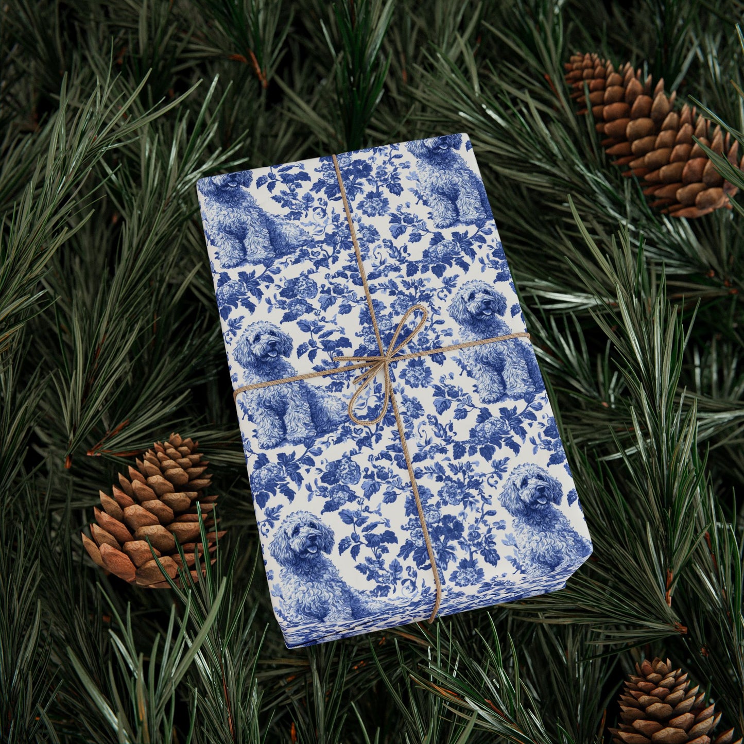 Labradoodle French Toile De Jouy Wrapping Paper