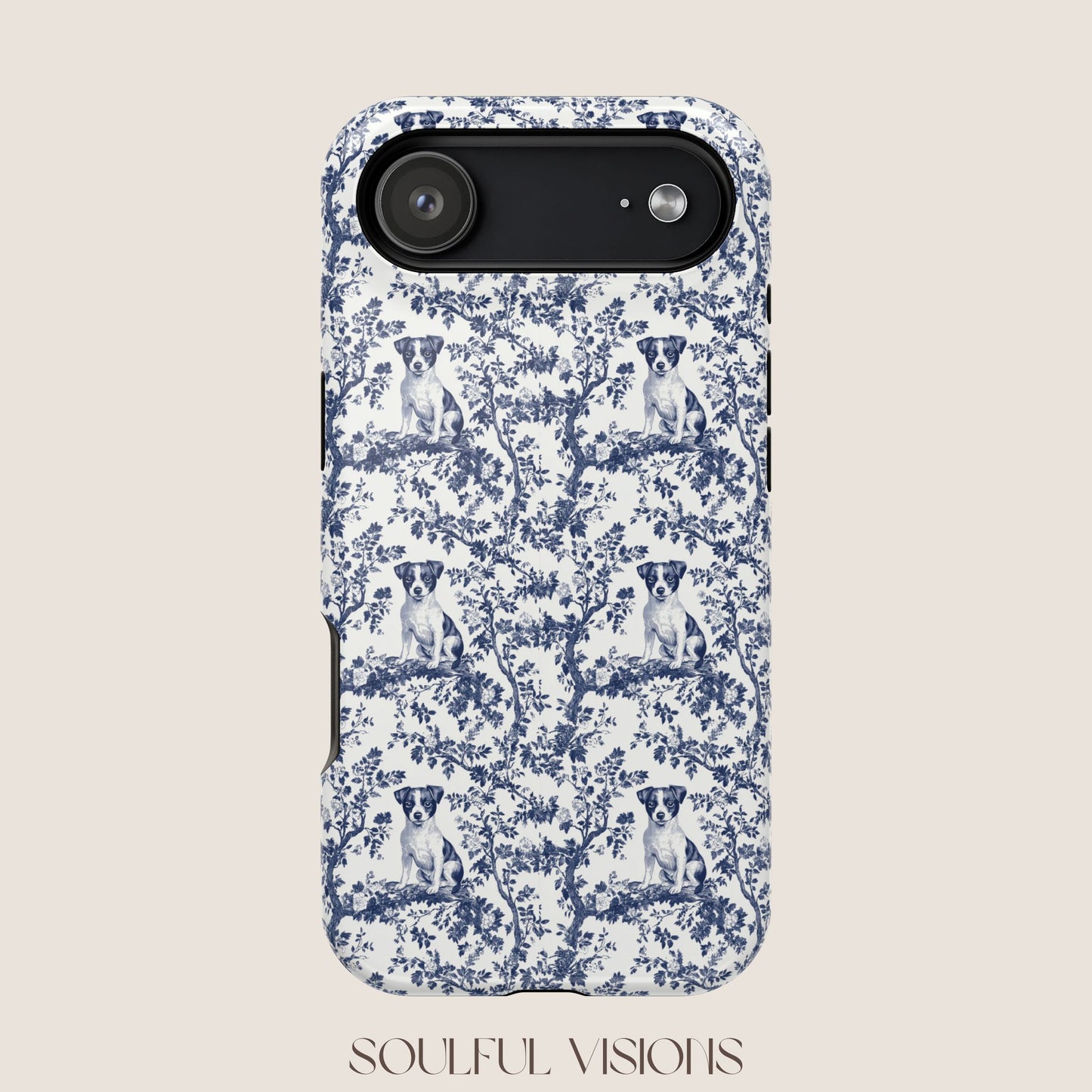 Jack Russell Toile De Jouy Magnetic Phone Case