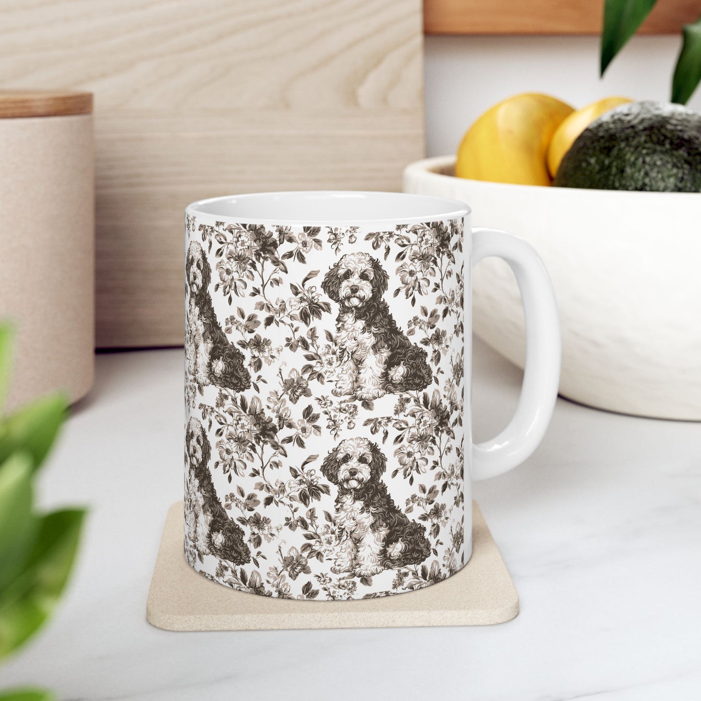 Bernedoodle Toile de Jouy Mug