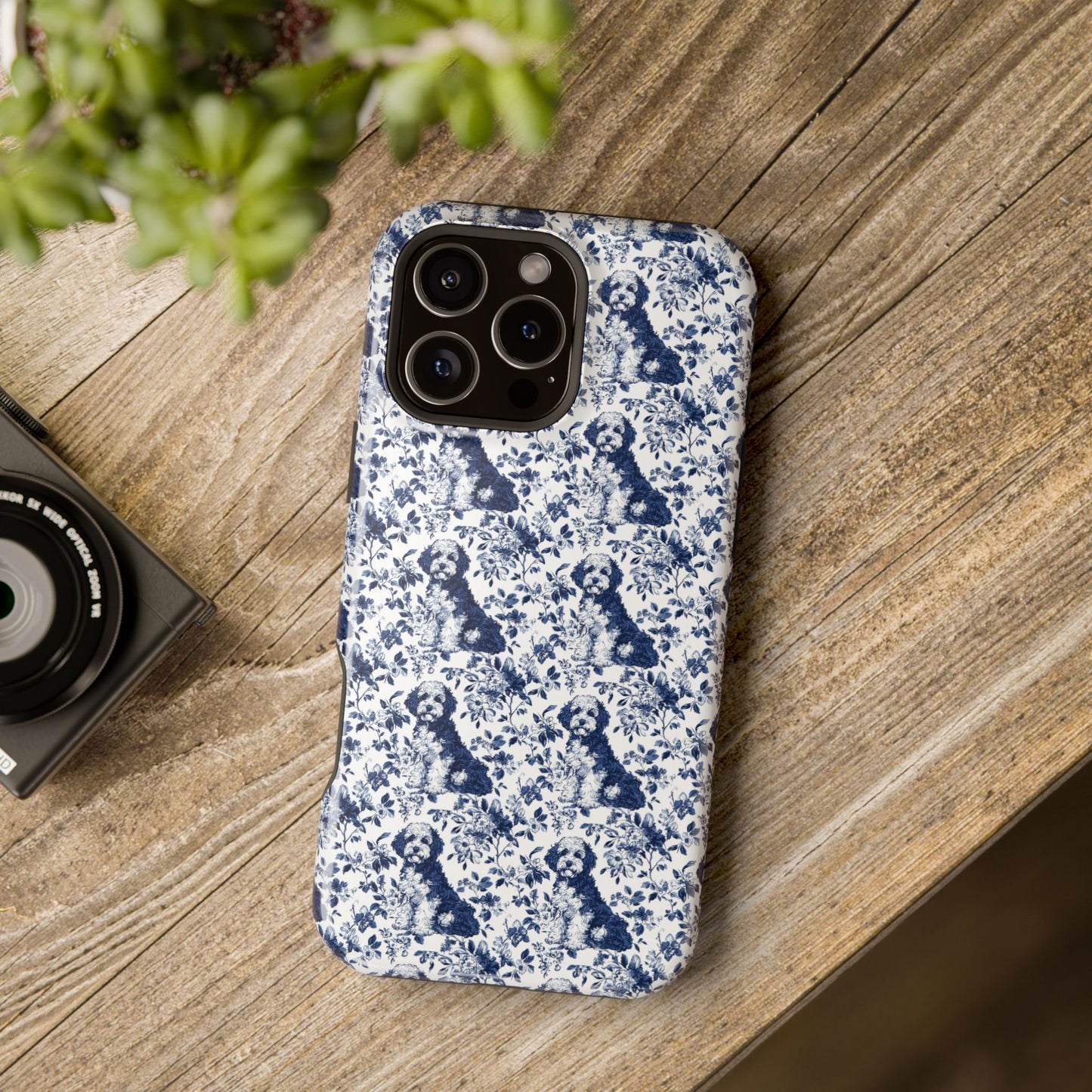 Bernedoodle Toile De Jouy Magnetic Phone Case