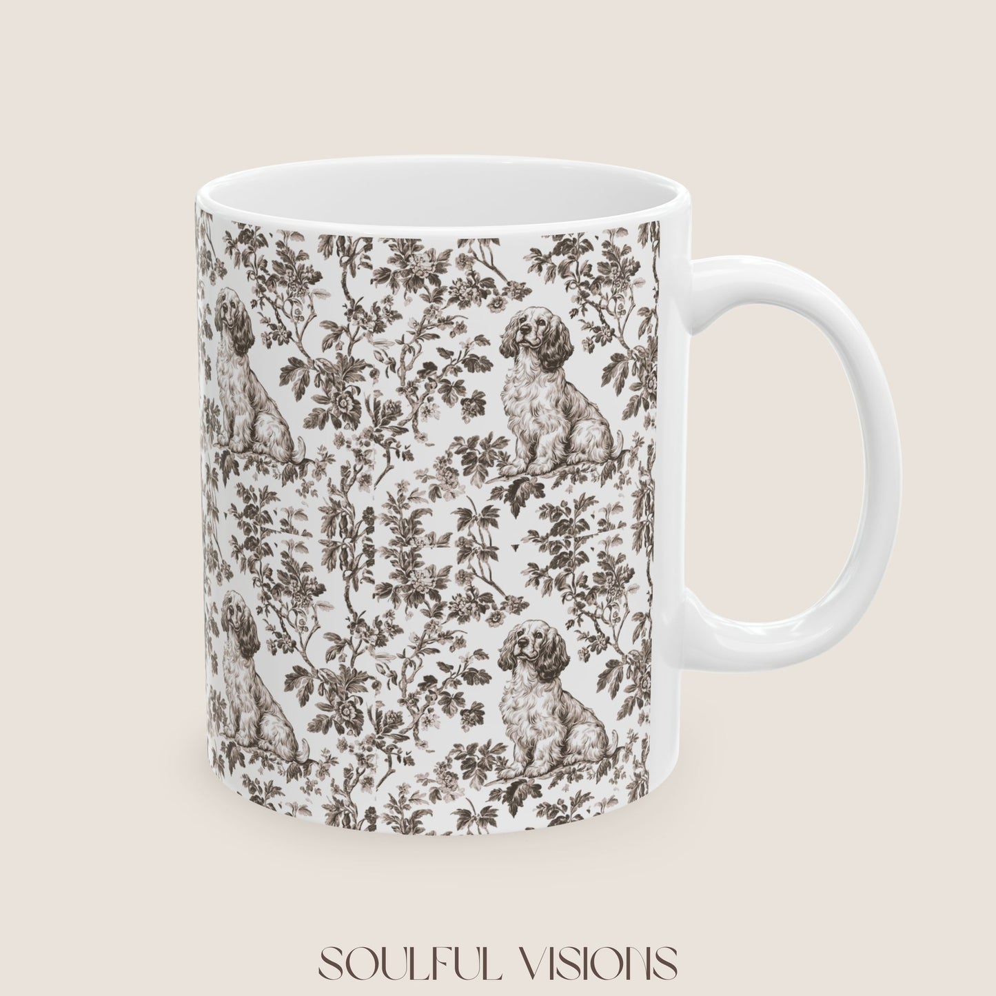 Cocker Spaniel Toile De Jouy Mug