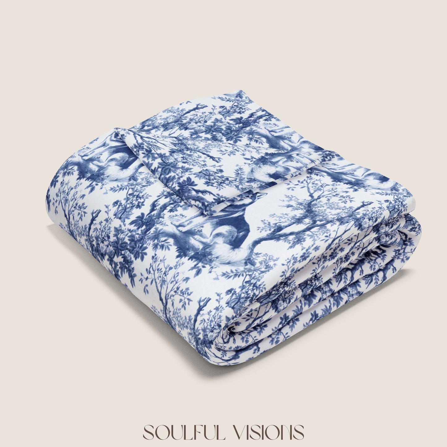 Husky French Toile De Jouy Blanket