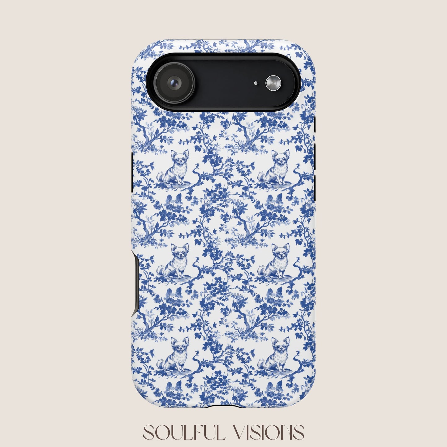 Chihuahua Toile De Jouy Magnetic Phone Case