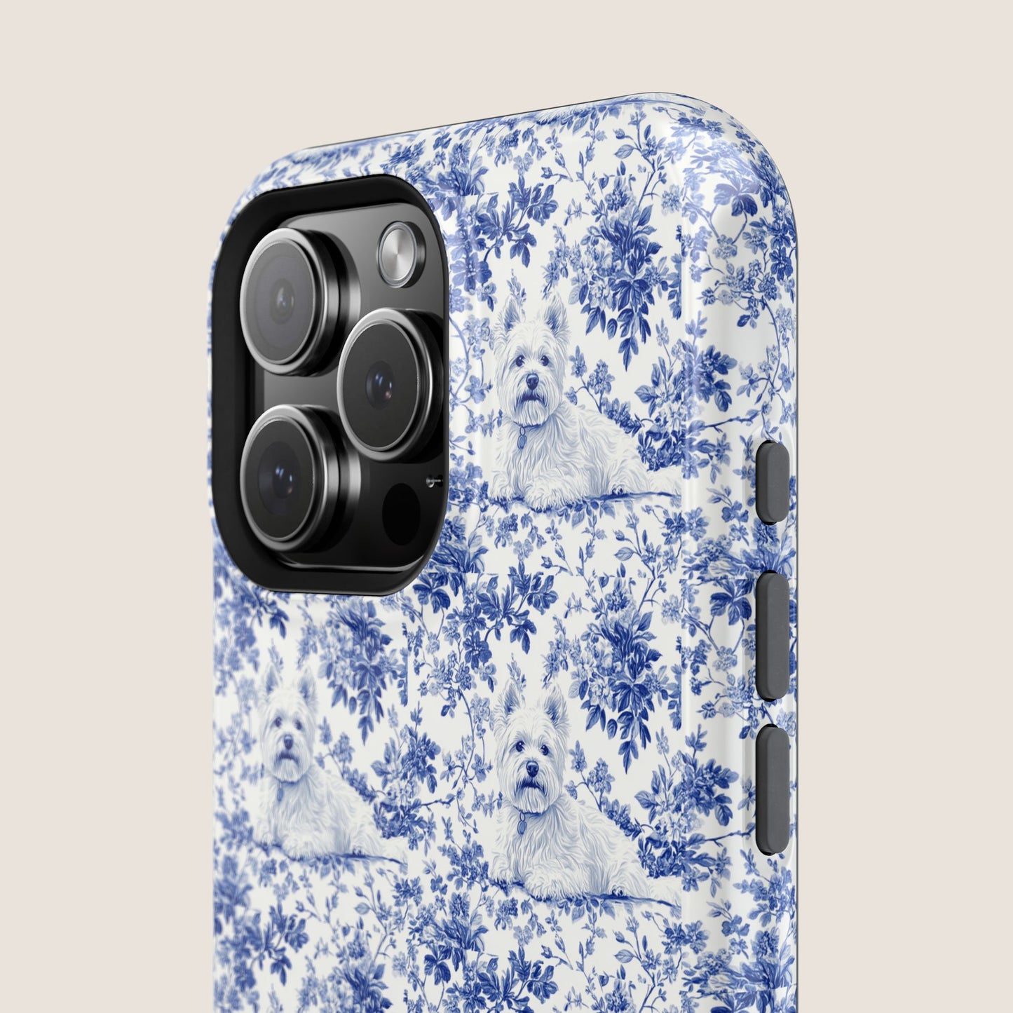 Westie Toile De Jouy Magnetic Phone Case