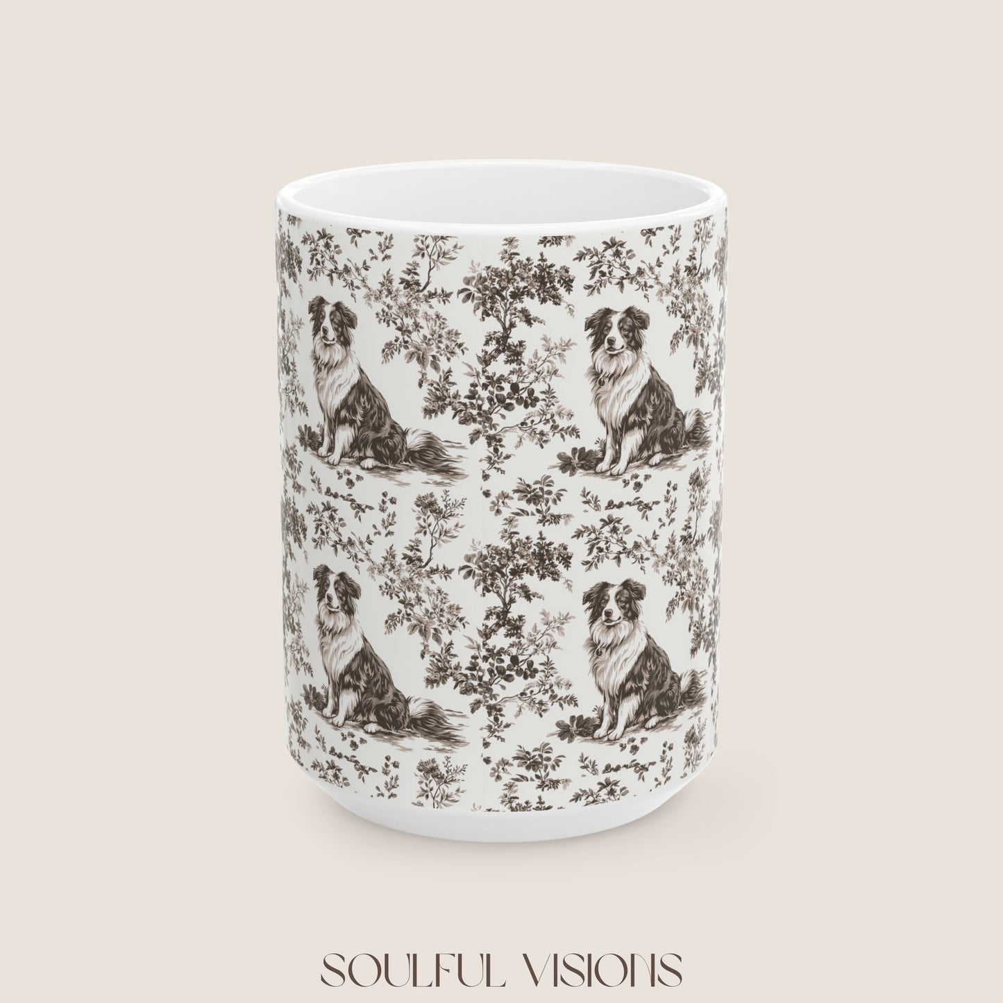 Australian Shepherd Toile de Jouy Mug