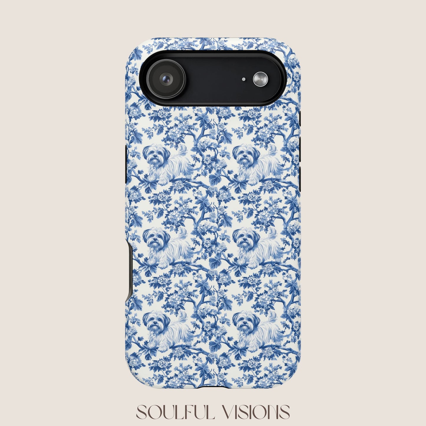 Maltese Toile De Jouy Magnetic Phone Case