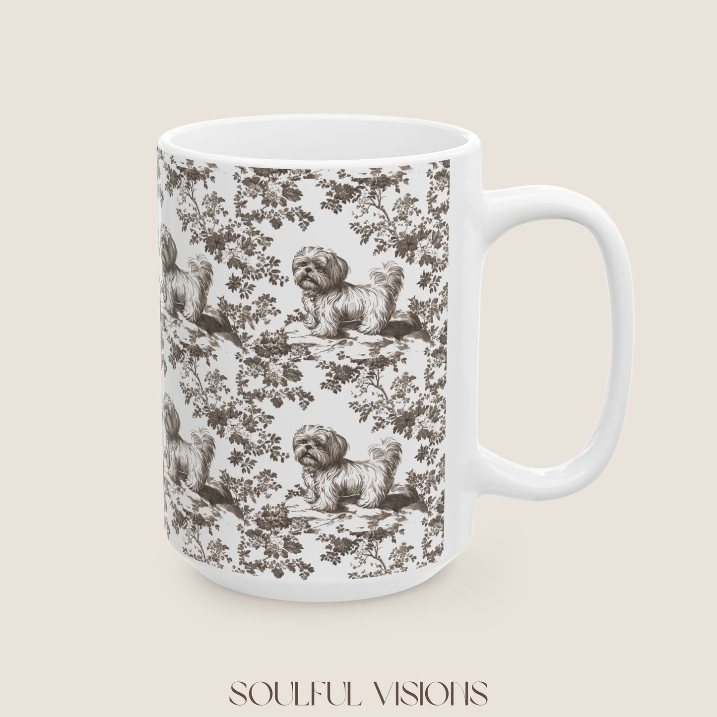 Shih Tzu Toile De Jouy Mug
