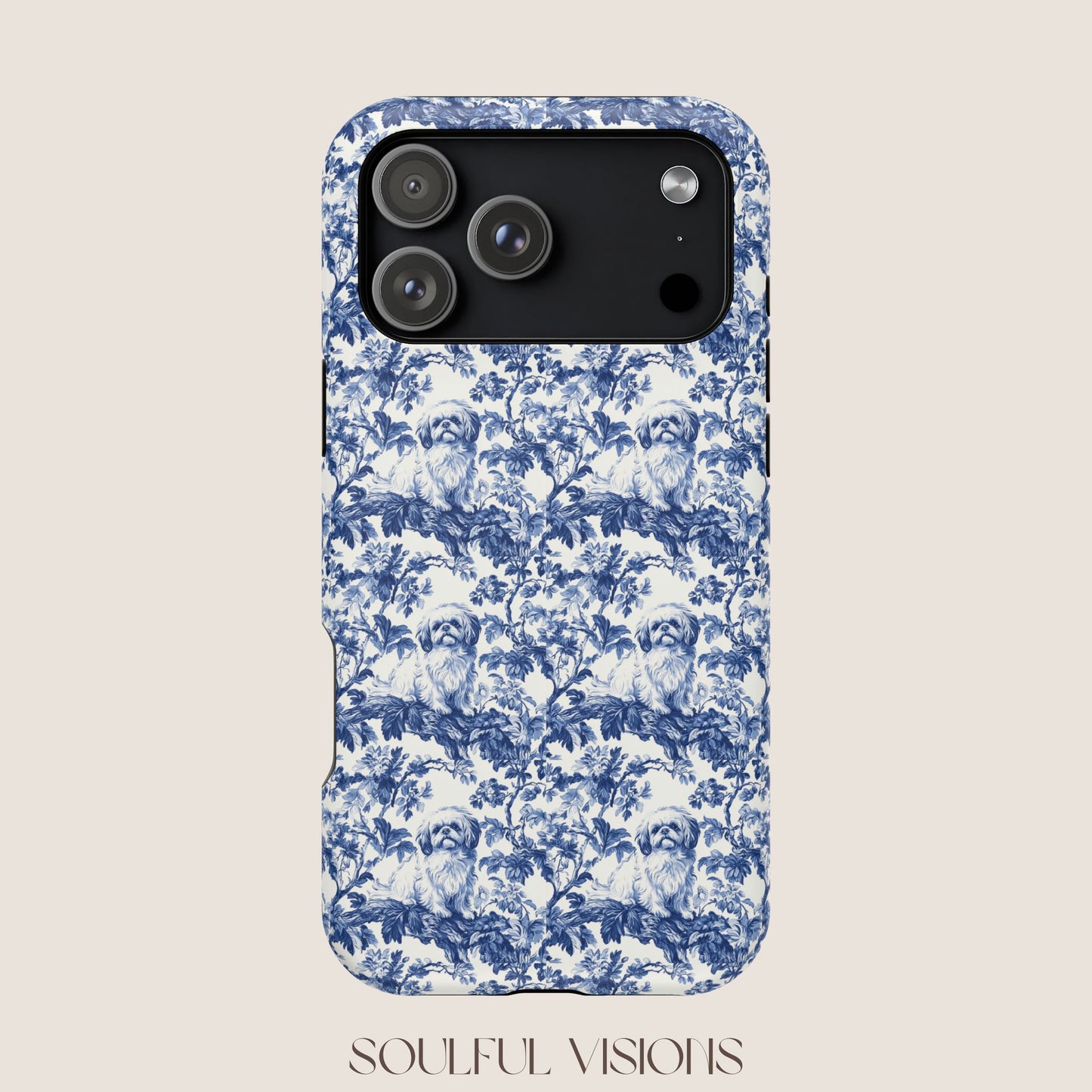 Pekingese Toile De Jouy Magnetic Phone Case