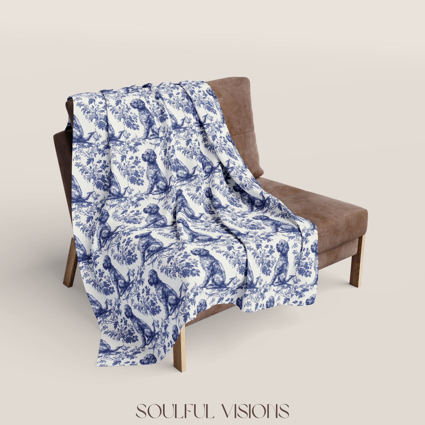 German Wirehaired Pointer Toile French Toile De Jouy Blanket