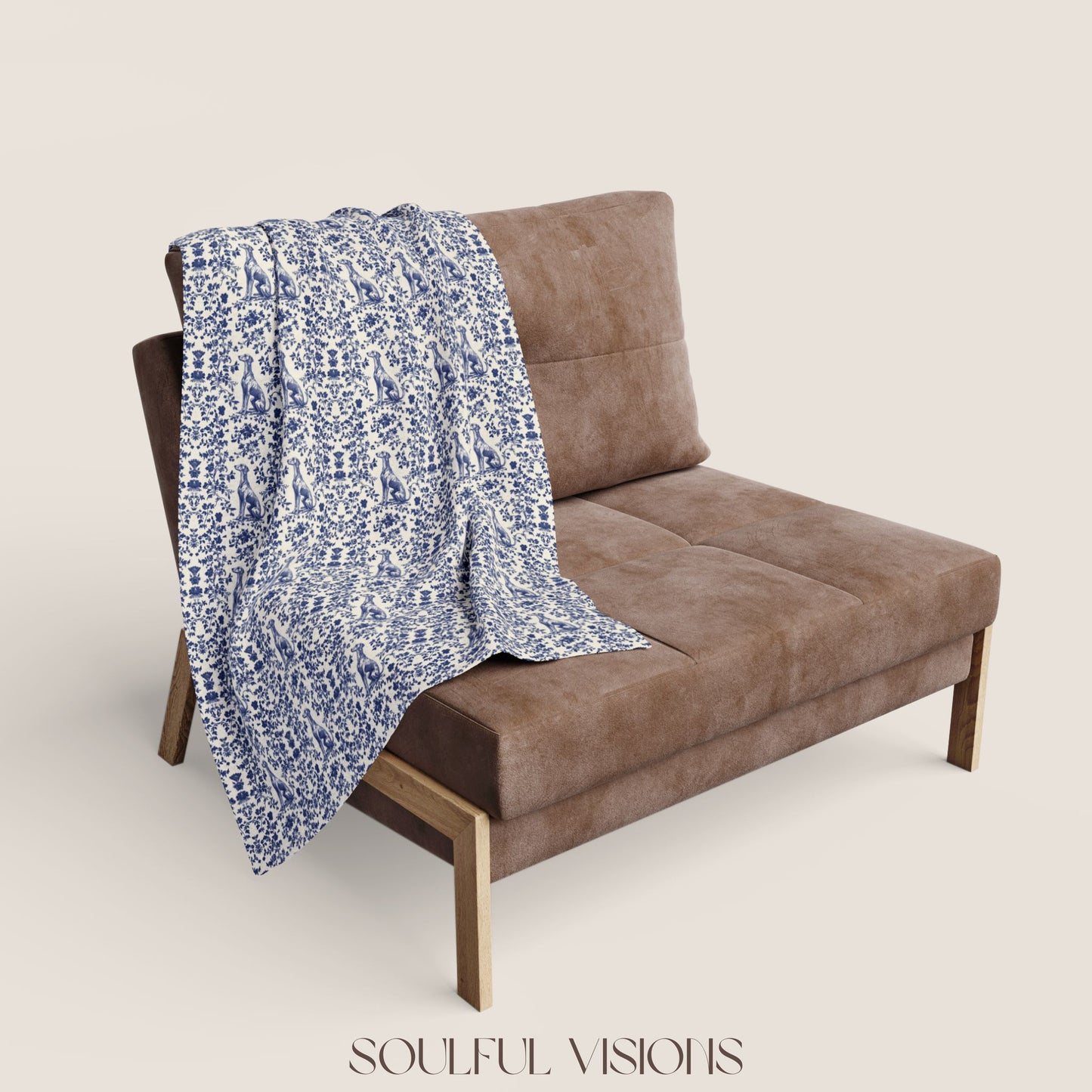 GreyHound French Toile De Jouy Blanket