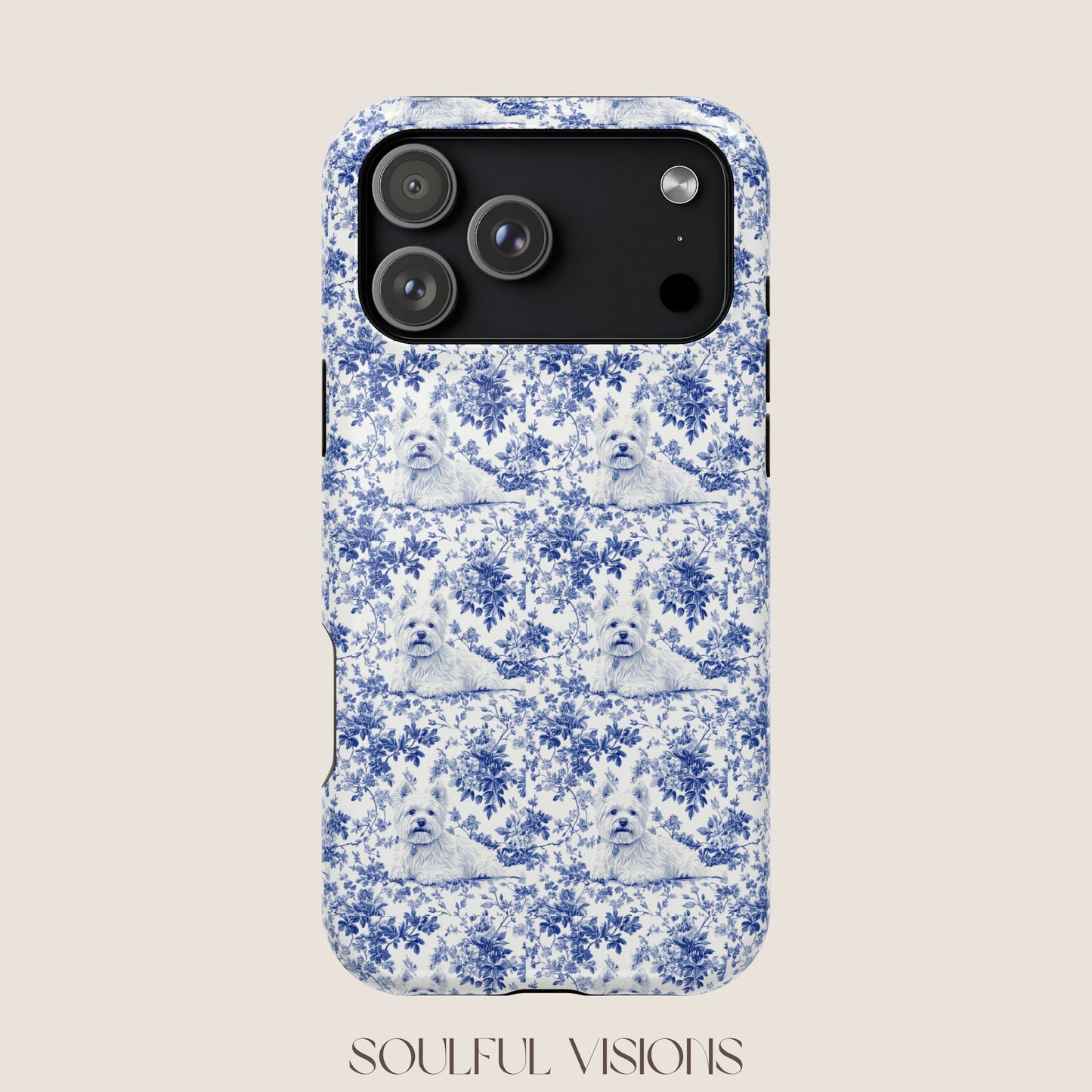 Westie Toile De Jouy Magnetic Phone Case