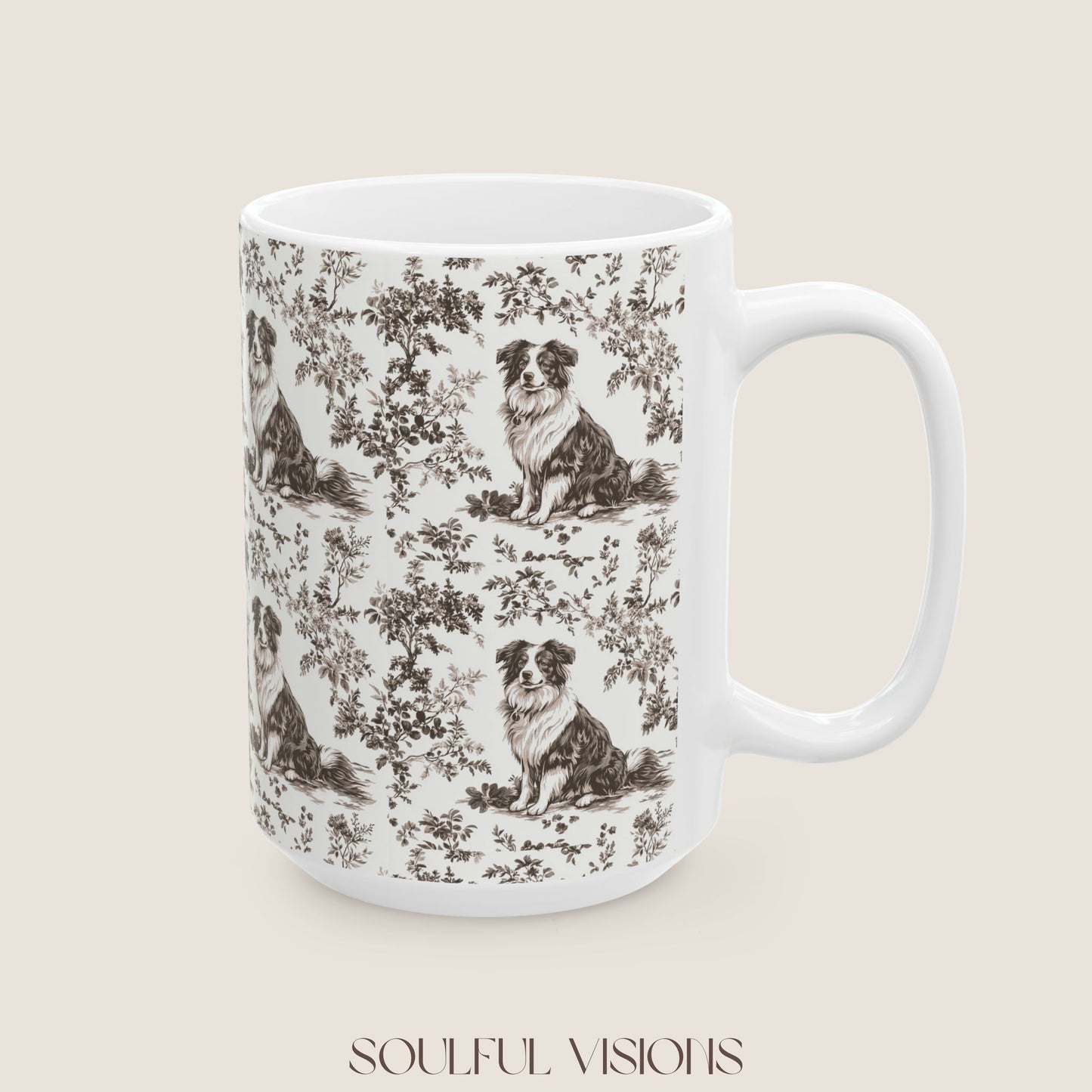 Australian Shepherd Toile de Jouy Mug