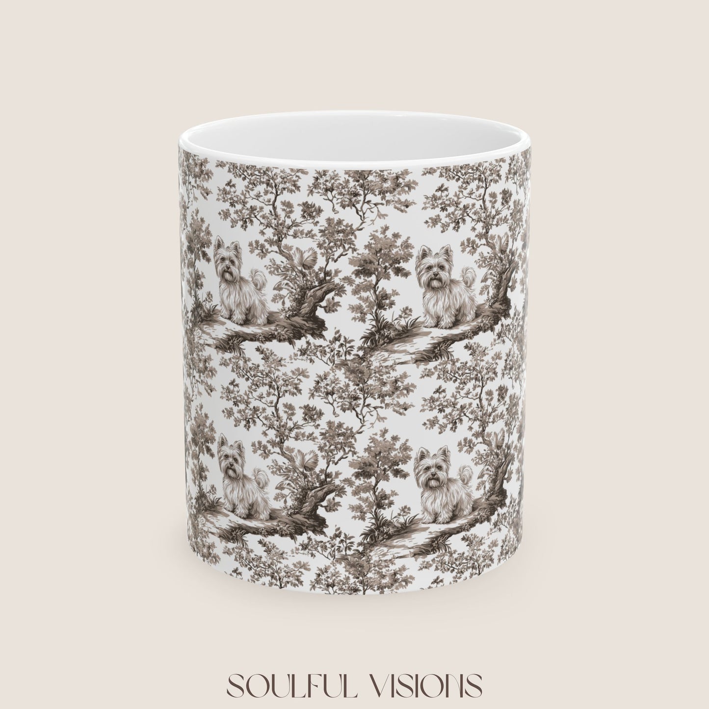 Yorkshiere Terrier Toile De Jouy Mug