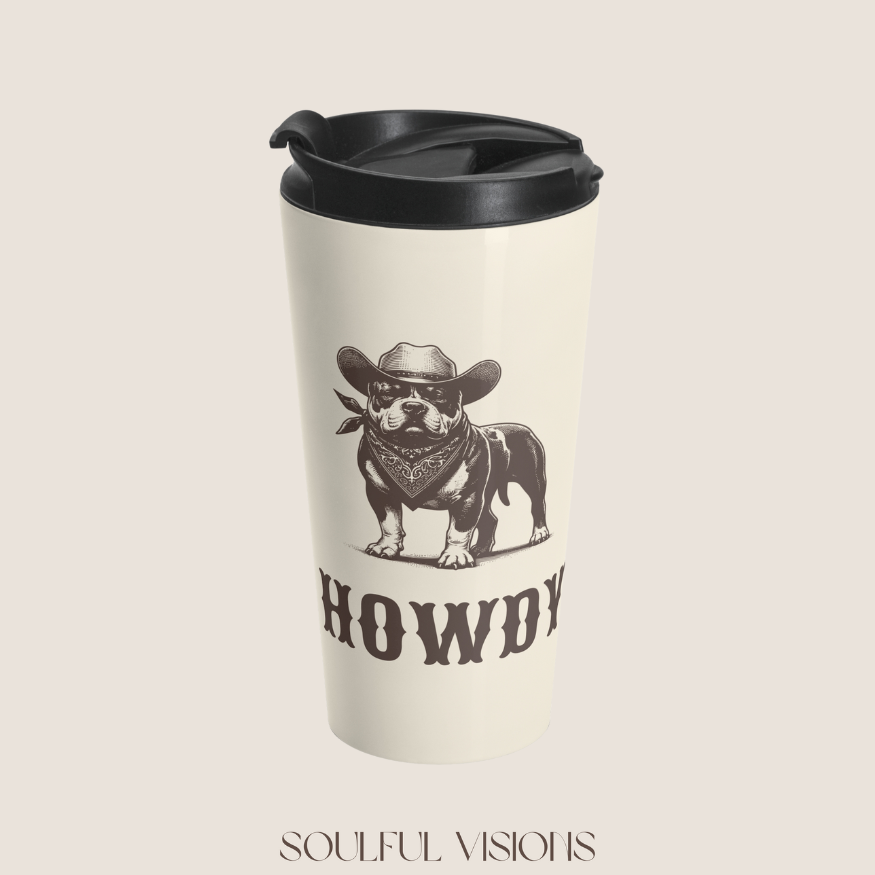 Howdy American Bully Stainless Steel Travel Mug