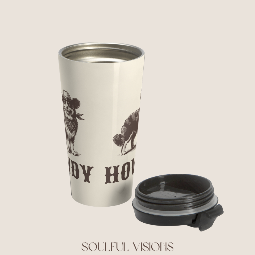 Howdy Australian Shepherd Stainless Steel Travel Mug