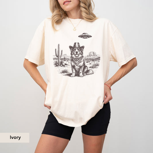Australian Shepherd UFO shirt