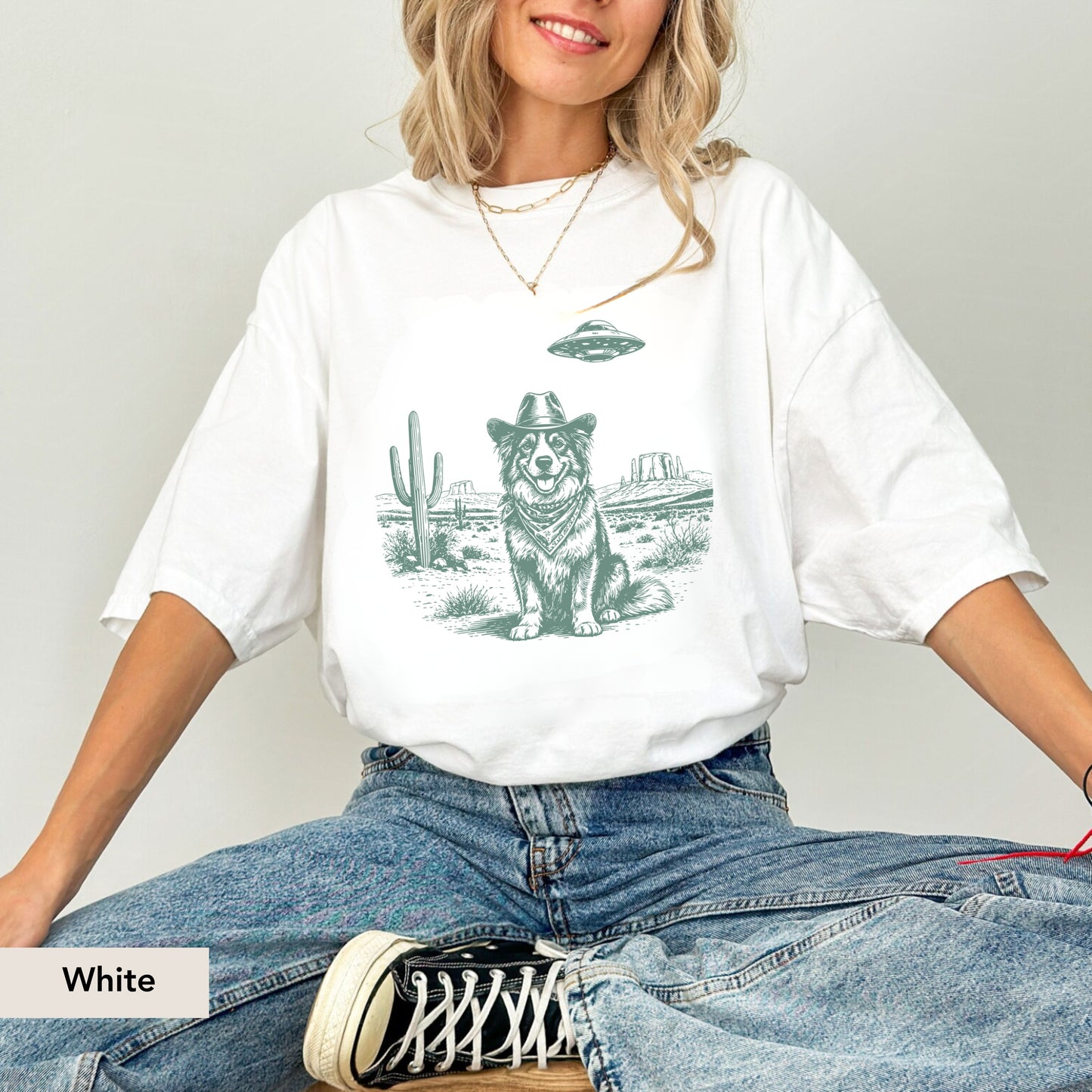 Australian Shepherd UFO shirt