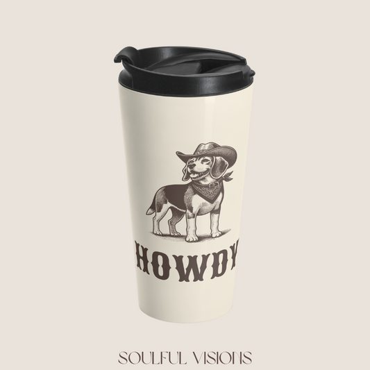 Howdy Beagle Stainless Steel Travel Mug