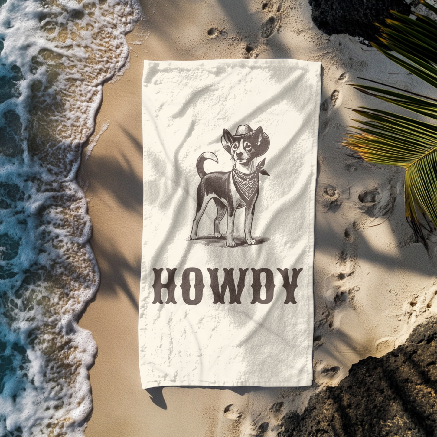 Howdy Basenji Beach Towel