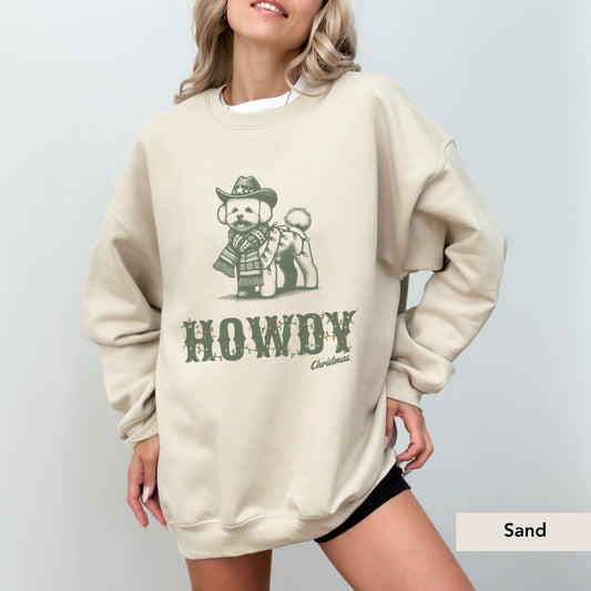 Bichon Fries Howdy Christmas Sweatshirt