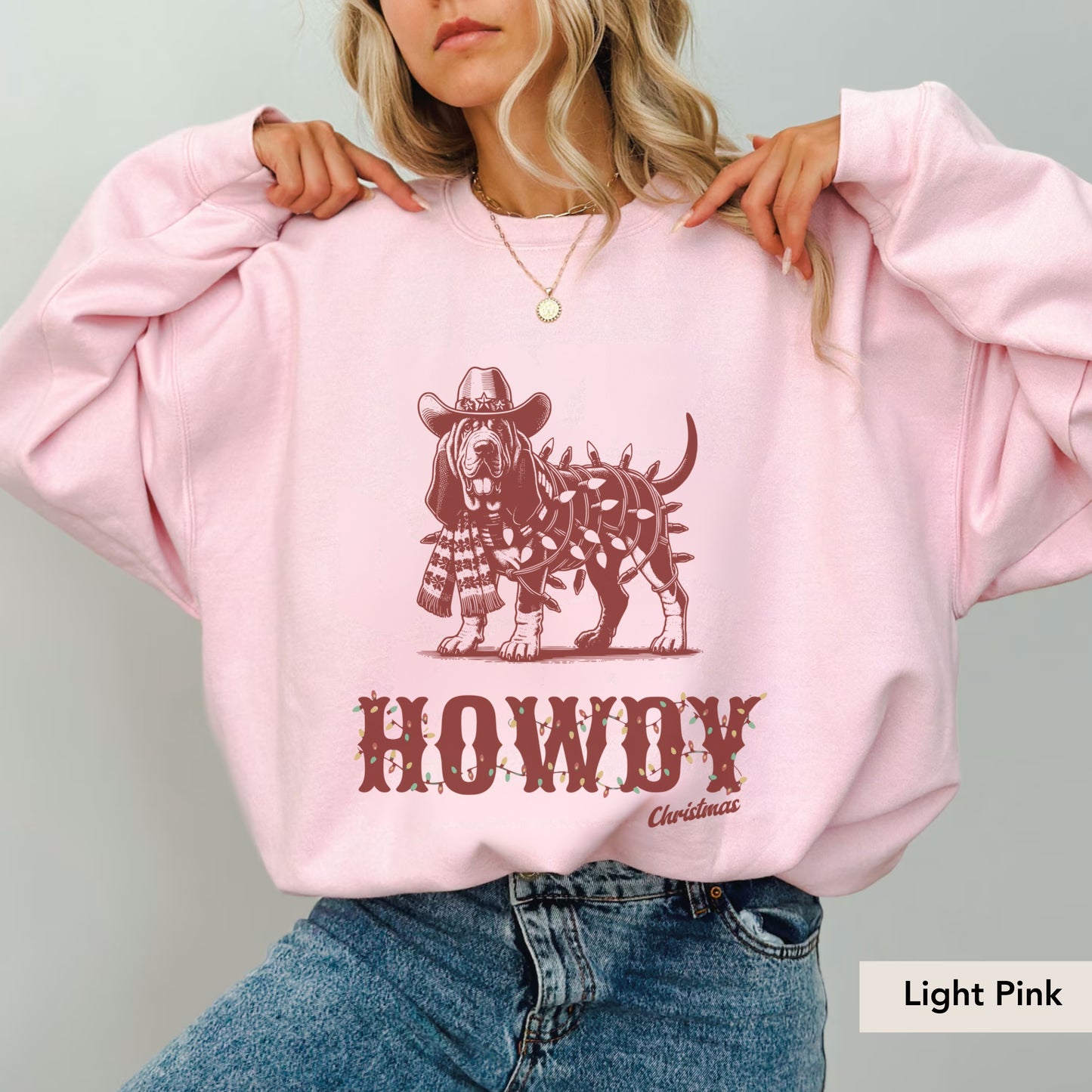 Bloodhound Howdy Christmas Sweatshirt