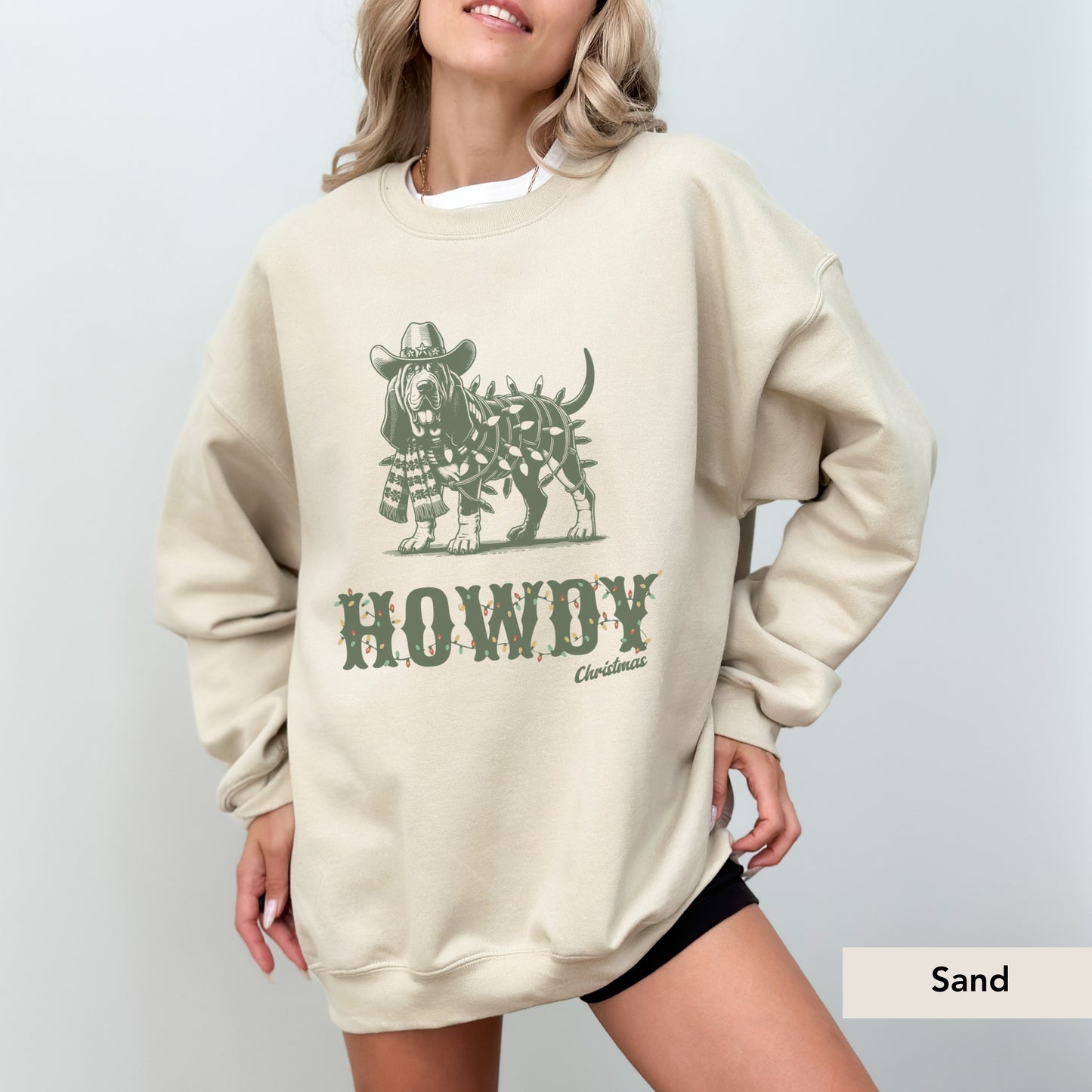 Bloodhound Howdy Christmas Sweatshirt