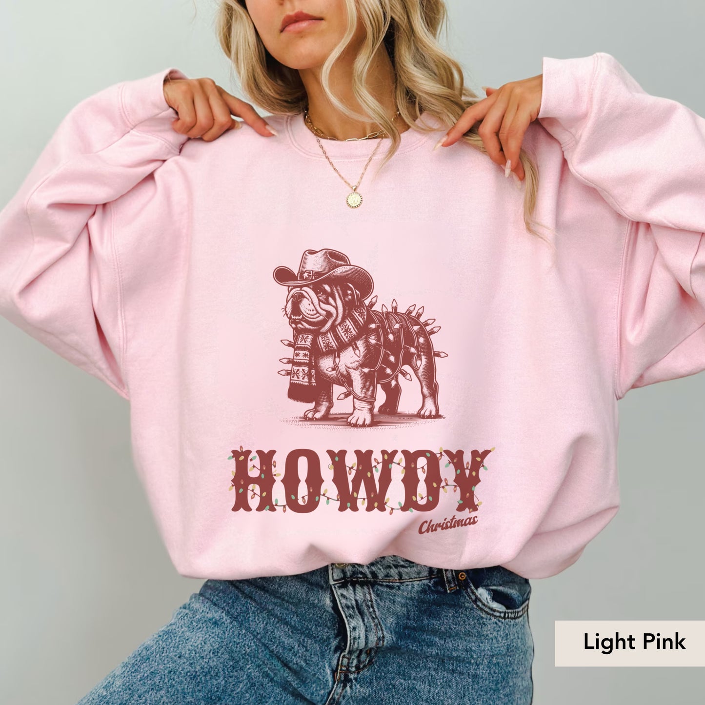 Bulldog Howdy Christmas Sweatshirt