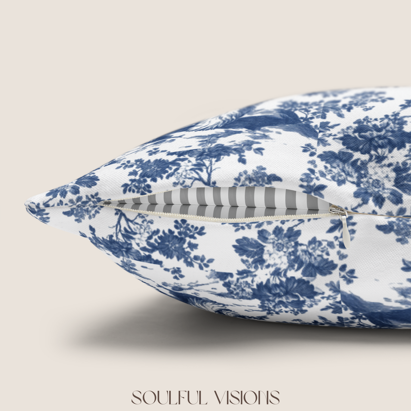 Shih Tzu Blue French Toile De Jouy Pillow