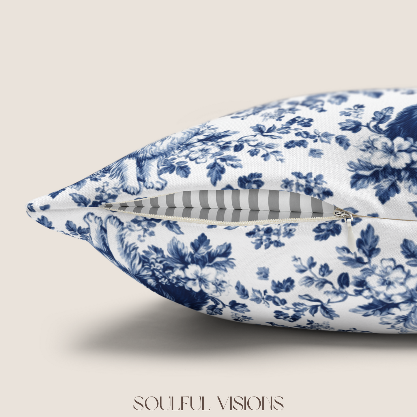 Shetland Sheepdog Blue French Toile De Jouy Pillow