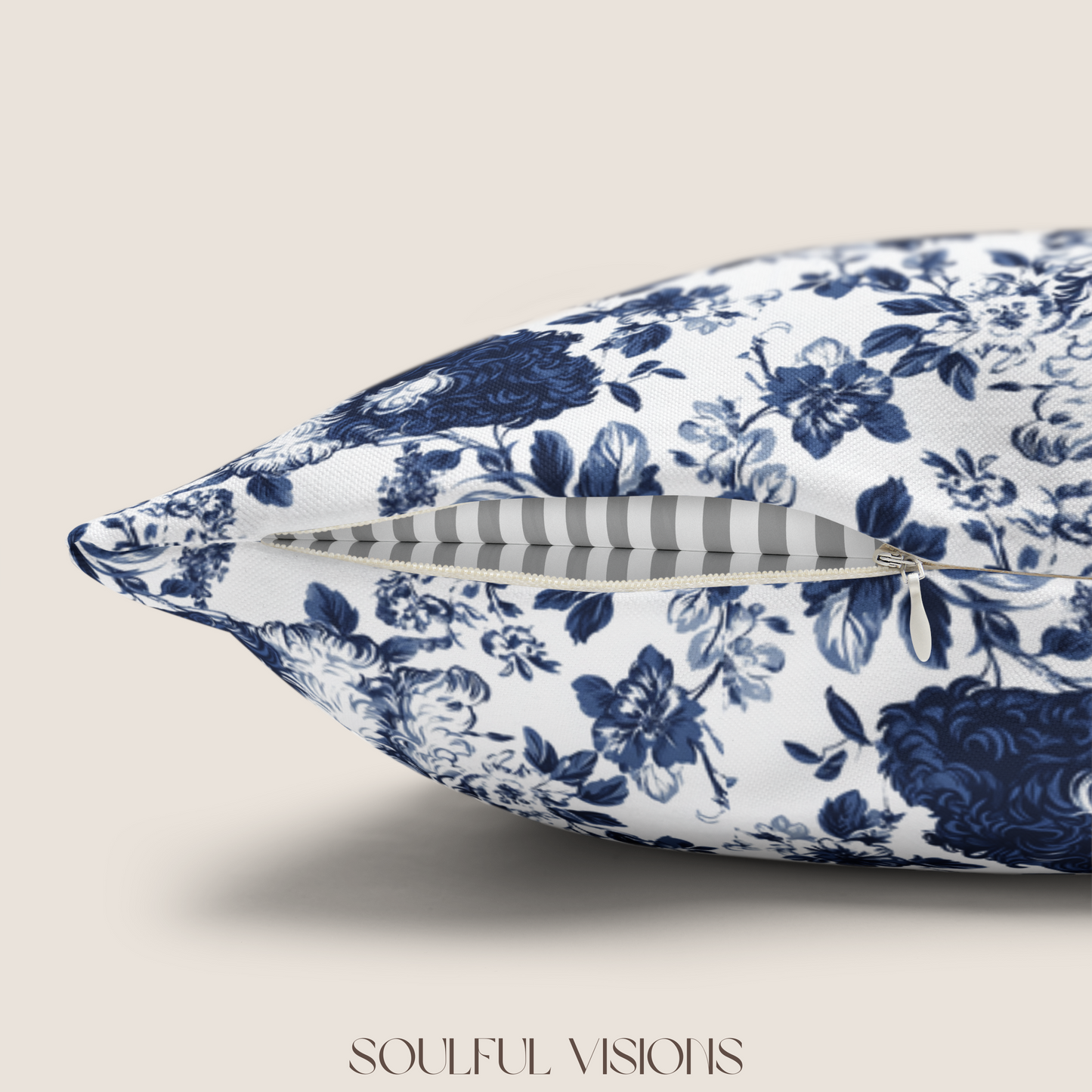 Bernedoodle Blue French Toile De Jouy Pillow