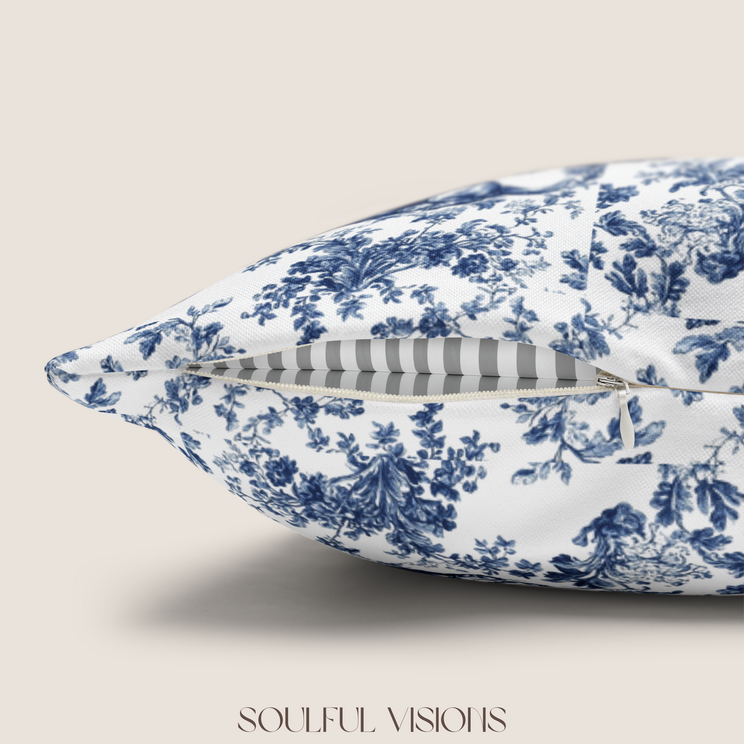 Dachshund Blue French Toile Pillow