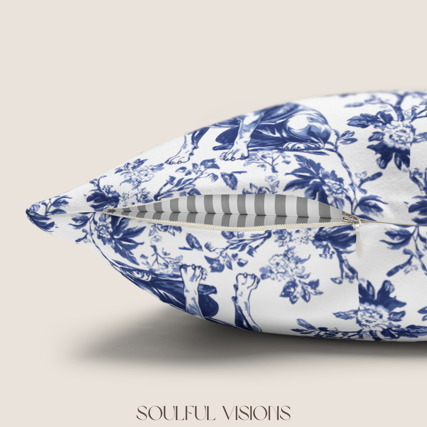 Boxer Blue French Toile Pillow