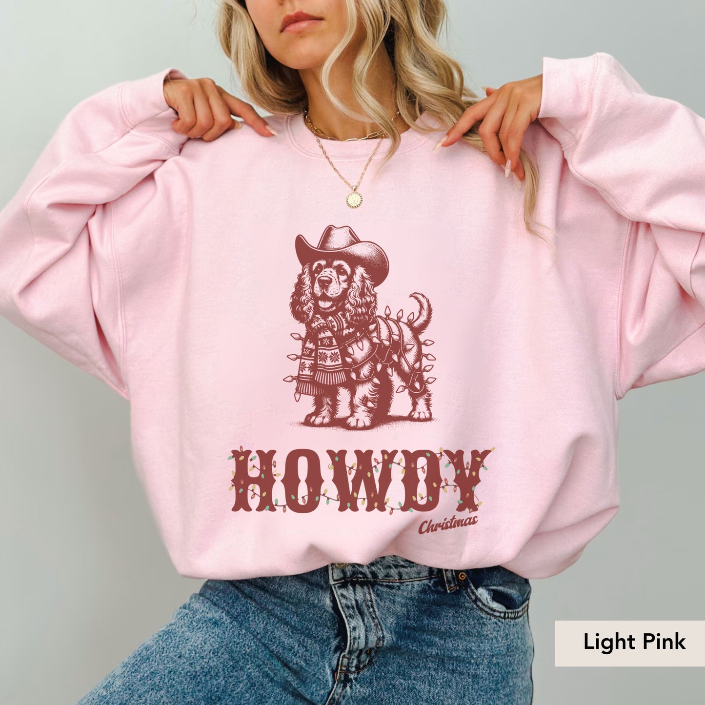 Cocker Spaniel Howdy Christmas Sweatshirt