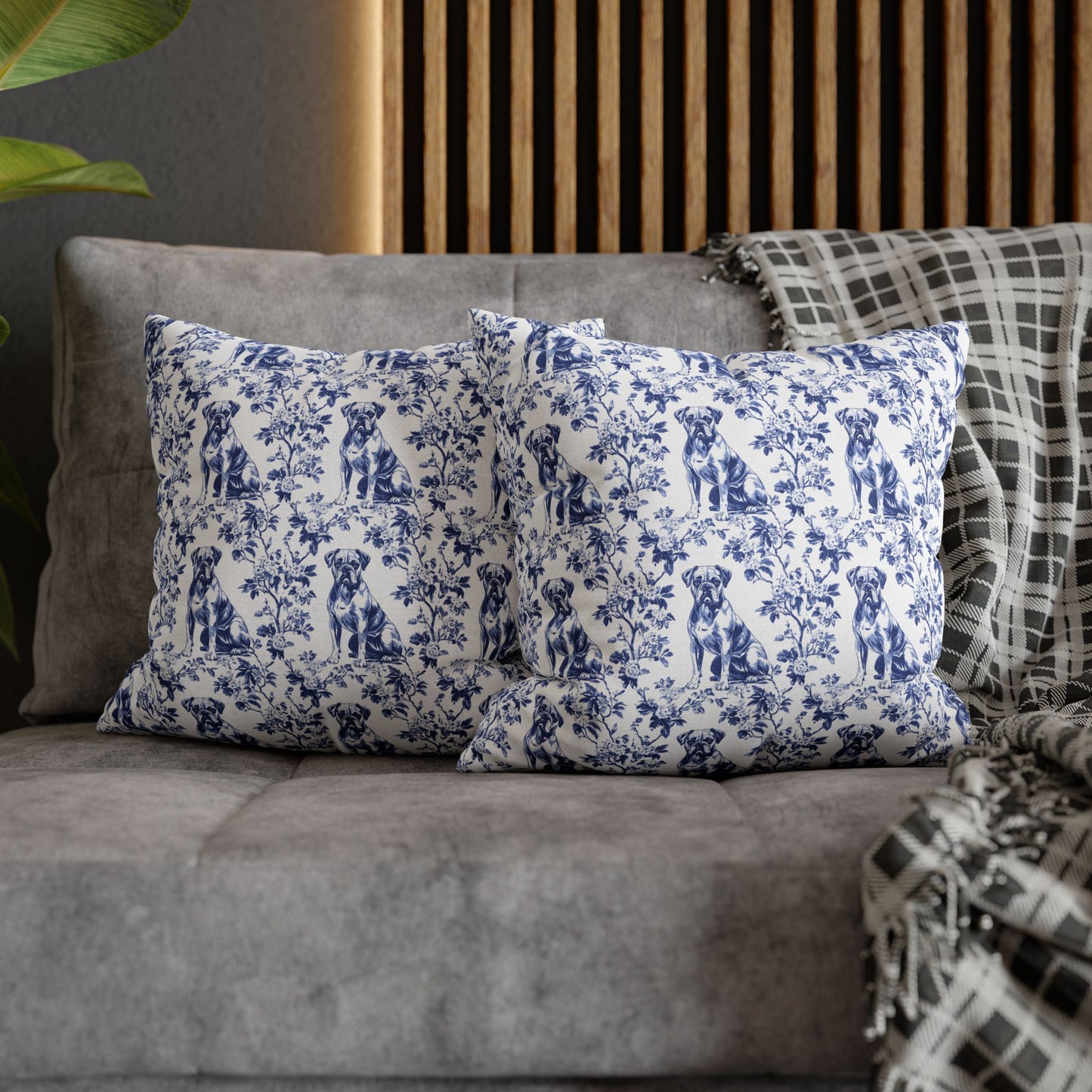 Boxer Blue French Toile Pillow